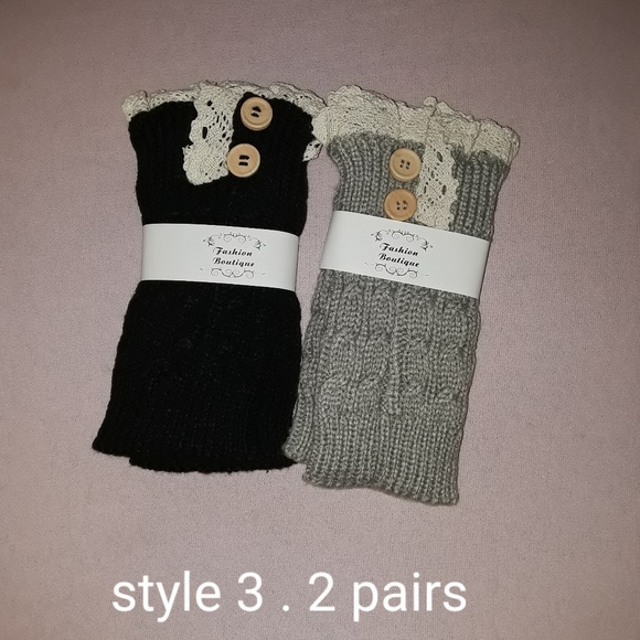 8 Womens Short Boots Socks Crochet Knitted Boot Cu - Picture 5 of 8